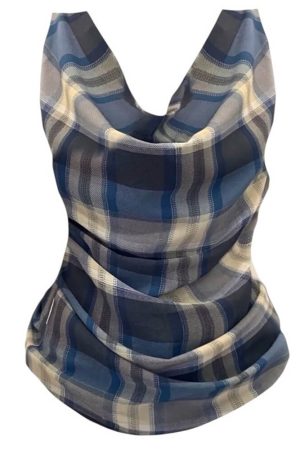 Casual Day Outfits, Easy Trendy Outfits Aesthetic Plaid Draped Tank