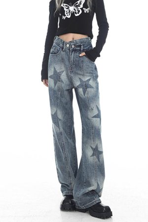 Casual Day Outfits, Easy Trendy Outfits Aesthetic Star Washed Jeans