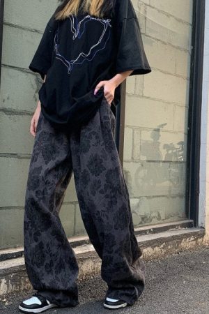 Casual Day Outfits, Easy Trendy Outfits Aesthetic Wide Floral Cord Pants