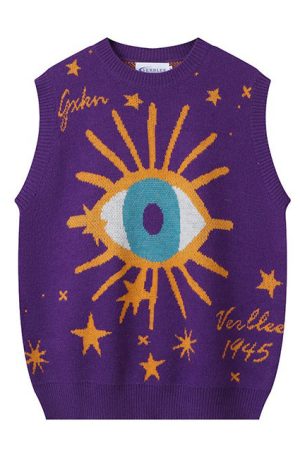 Casual Day Outfits, Easy Trendy Outfits All-Seeing Eye & Stars Aesthetic Vest