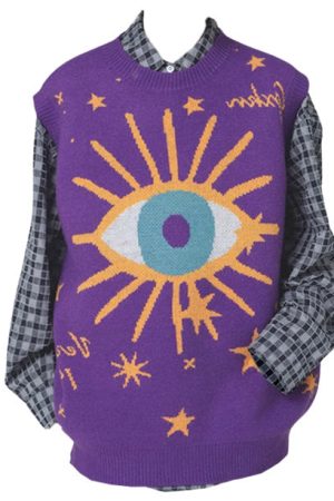 Casual Day Outfits, Easy Trendy Outfits All-Seeing Eye & Stars Aesthetic Vest