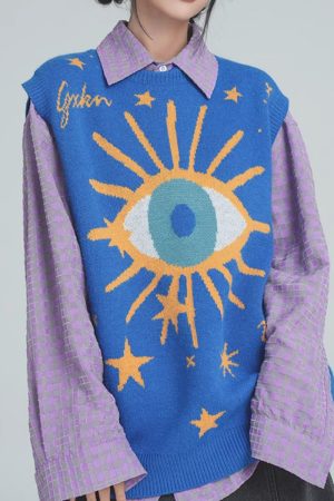 Casual Day Outfits, Easy Trendy Outfits All-Seeing Eye & Stars Aesthetic Vest