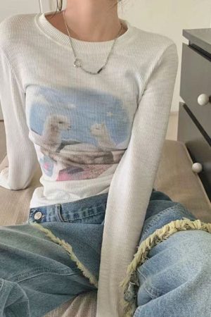 Casual Day Outfits, Easy Trendy Outfits Alpaca Ribbed Long Sleeve Top