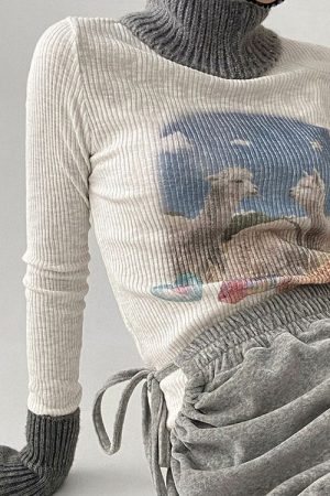 Casual Day Outfits, Easy Trendy Outfits Alpaca Ribbed Long Sleeve Top