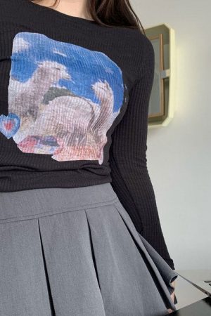 Casual Day Outfits, Easy Trendy Outfits Alpaca Ribbed Long Sleeve Top