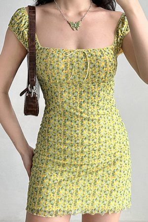 Casual Day Outfits, Easy Trendy Outfits Amalfi Lemon Ruched Mini Dress