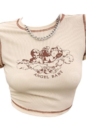 Casual Day Outfits, Easy Trendy Outfits Angel Baby Crop Top