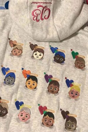 Casual Day Outfits, Easy Trendy Outfits Angel Emoji Embroidery Hoodie