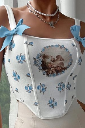 Casual Day Outfits, Easy Trendy Outfits Angelcore Bow Straps Corset