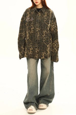 Casual Day Outfits, Easy Trendy Outfits Animal Attraction Leopard Oversized Jacket