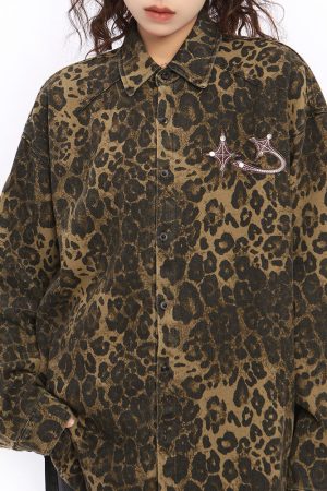 Casual Day Outfits, Easy Trendy Outfits Animal Attraction Leopard Oversized Jacket