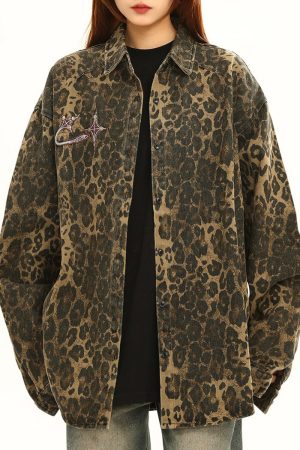 Casual Day Outfits, Easy Trendy Outfits Animal Attraction Leopard Oversized Jacket