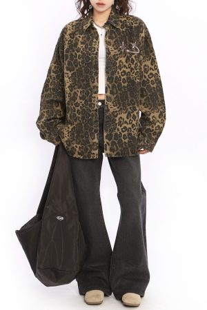 Casual Day Outfits, Easy Trendy Outfits Animal Attraction Leopard Oversized Jacket