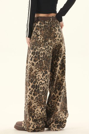 Casual Day Outfits, Easy Trendy Outfits Animal Instincts Leopard Print Wide-Leg Pants