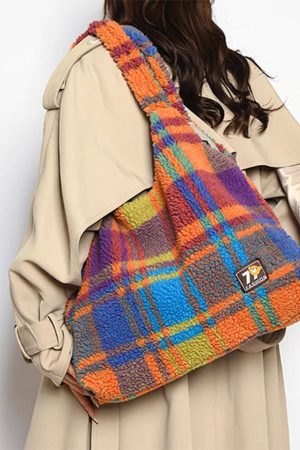 Casual Day Outfits, Easy Trendy Outfits Autumn Feels Plaid Tote Bag