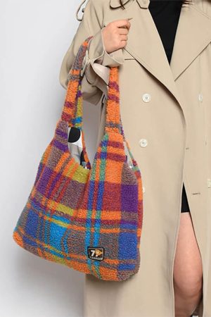 Casual Day Outfits, Easy Trendy Outfits Autumn Feels Plaid Tote Bag