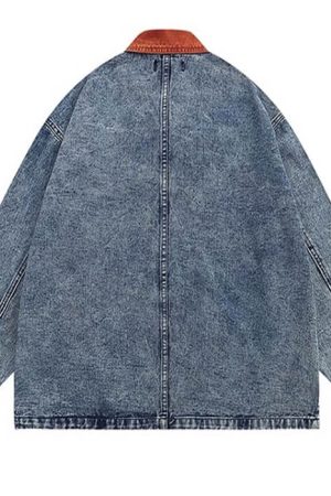 Casual Day Outfits, Easy Trendy Outfits Autumn Leaves Embroidery Denim Jacket