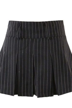 Casual Day Outfits, Easy Trendy Outfits Baby Lies Striped Pleated Skirt