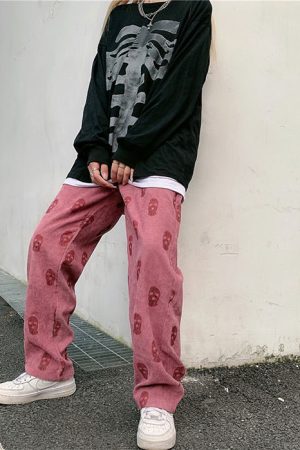 Casual Day Outfits, Easy Trendy Outfits Balaclava Print Wide Leg Pants