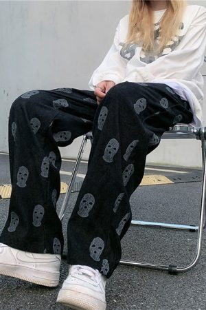 Casual Day Outfits, Easy Trendy Outfits Balaclava Print Wide Leg Pants