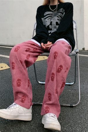 Casual Day Outfits, Easy Trendy Outfits Balaclava Print Wide Leg Pants