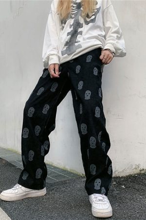Casual Day Outfits, Easy Trendy Outfits Balaclava Print Wide Leg Pants