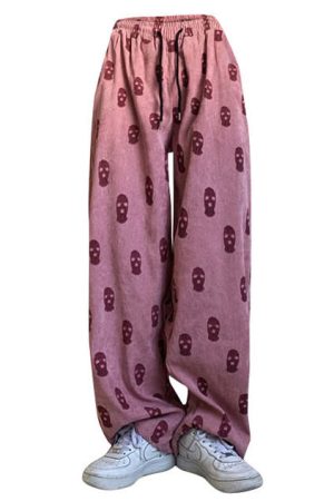 Casual Day Outfits, Easy Trendy Outfits Balaclava Print Wide Leg Pants