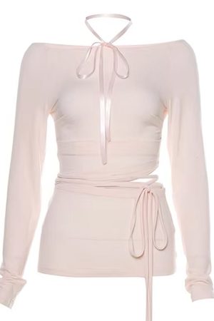 Casual Day Outfits, Easy Trendy Outfits Balletcore Aesthetic Long Sleeve Top