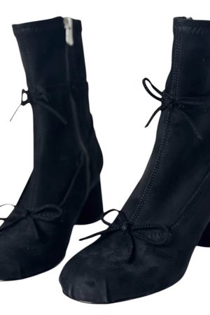 Casual Day Outfits, Easy Trendy Outfits Balletcore Square-Toe Ankle Boots