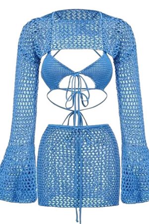 Casual Day Outfits, Easy Trendy Outfits Beach Girl Crochet Top & Skirt Set