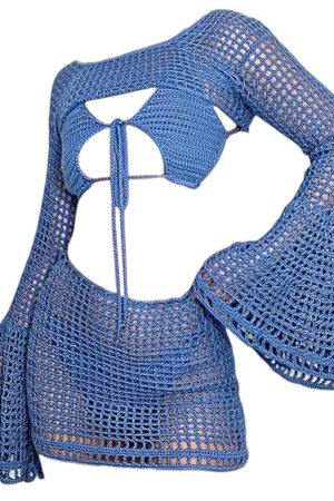 Casual Day Outfits, Easy Trendy Outfits Beach Girl Crochet Top & Skirt Set