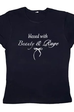 Casual Day Outfits, Easy Trendy Outfits Beauty & Rage Y2K Crop Tee