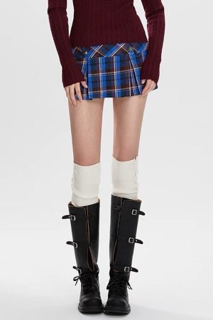 Casual Day Outfits, Easy Trendy Outfits Best In Class Plaid Mini Skirt in Blue
