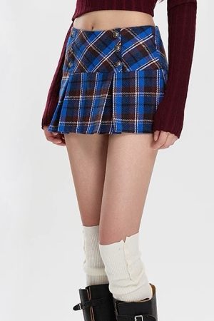 Casual Day Outfits, Easy Trendy Outfits Best In Class Plaid Mini Skirt in Blue