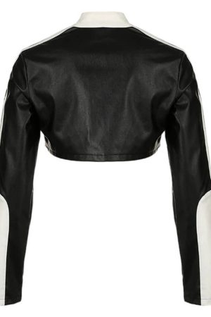 Casual Day Outfits, Easy Trendy Outfits Biker Girl Leather Cropped Jacket