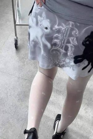 Casual Day Outfits, Easy Trendy Outfits Black Cat Mini Skirt