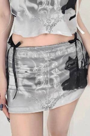 Casual Day Outfits, Easy Trendy Outfits Black Cat Mini Skirt