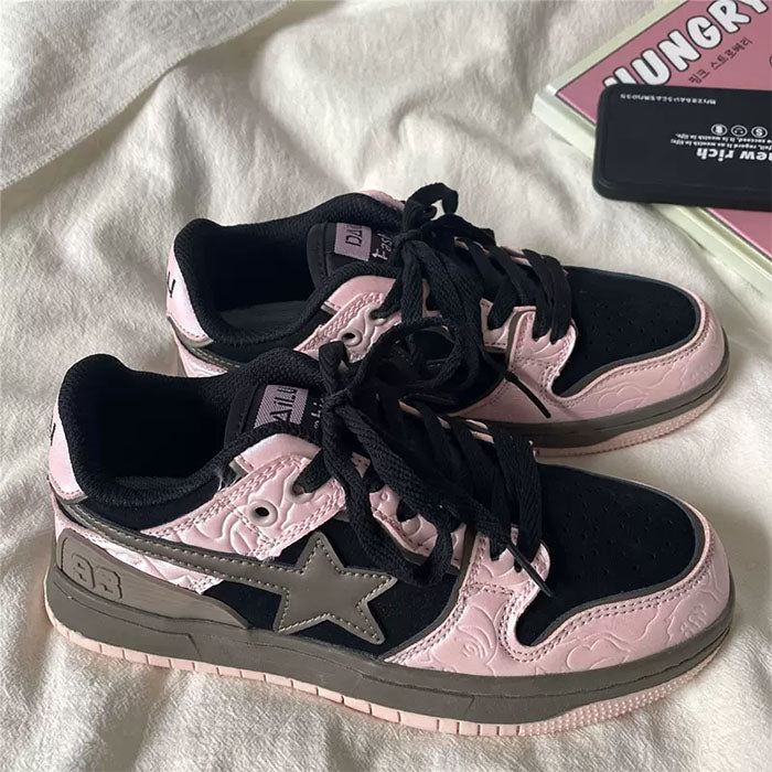 Casual Day Outfits, Easy Trendy Outfits Black & Pink Star Sneakers Casual Day Outfits, Easy Trendy Outfits Black & Pink Star Sneakers
