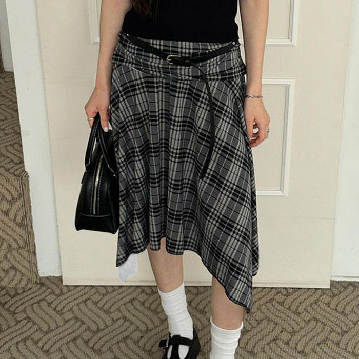 Casual Day Outfits, Easy Trendy Outfits Blokette Asymmetrical Plaid Skirt Casual Day Outfits, Easy Trendy Outfits Blokette Asymmetrical Plaid Skirt