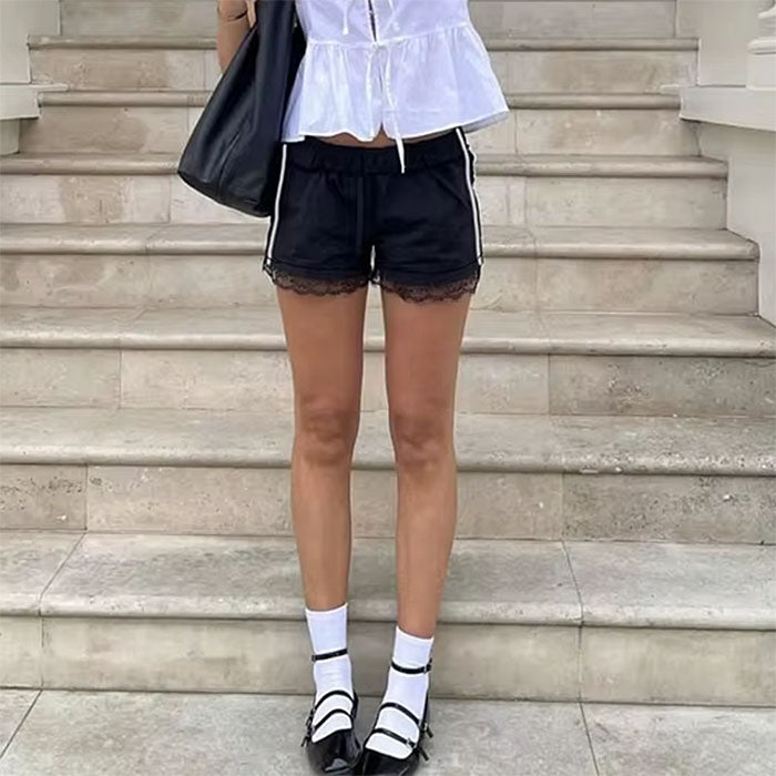 Casual Day Outfits, Easy Trendy Outfits Blokette Side Stripe Lace Shorts Casual Day Outfits, Easy Trendy Outfits Blokette Side Stripe Lace Shorts