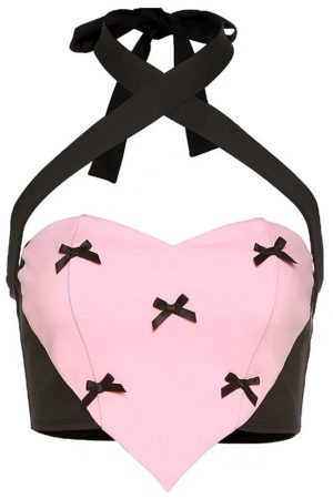 Casual Day Outfits, Easy Trendy Outfits Bow Heart Halter Top