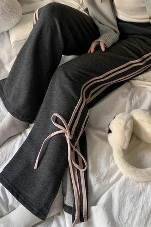 Casual Day Outfits, Easy Trendy Outfits Bow Side Stripe Sweatpants
