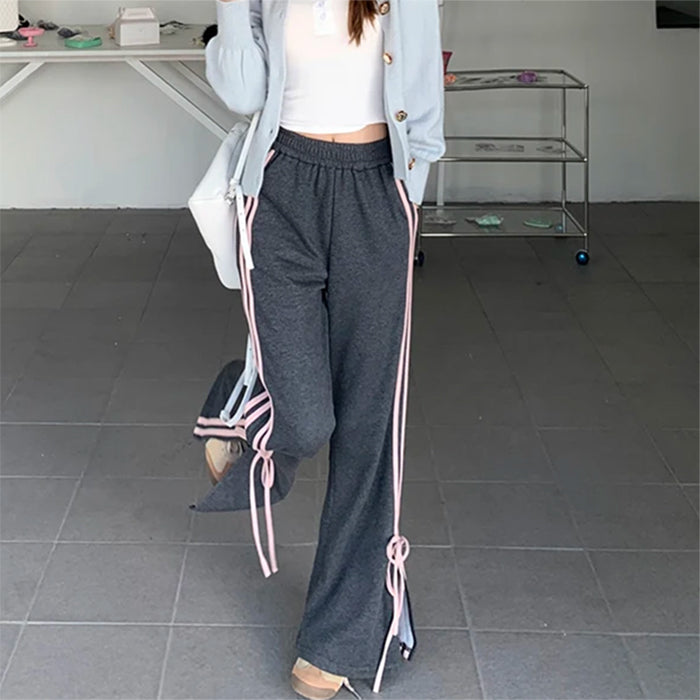 Casual Day Outfits, Easy Trendy Outfits Bow Side Stripe Sweatpants Casual Day Outfits, Easy Trendy Outfits Bow Side Stripe Sweatpants