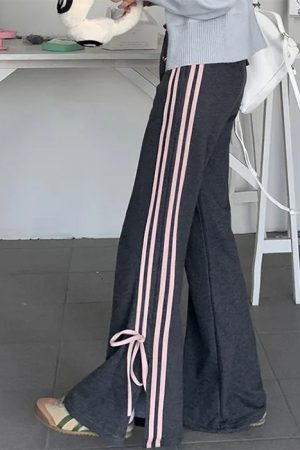 Casual Day Outfits, Easy Trendy Outfits Bow Side Stripe Sweatpants