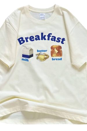 Casual Day Outfits, Easy Trendy Outfits Breakfast Aesthetic Graphic T-Shirt