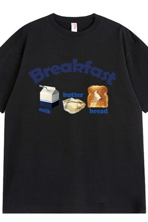 Casual Day Outfits, Easy Trendy Outfits Breakfast Aesthetic Graphic T-Shirt