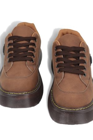 Casual Day Outfits, Easy Trendy Outfits Brown Aesthetic Platform Oxford Shoes