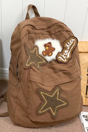 Casual Day Outfits, Easy Trendy Outfits Brown Bear Star Backpack