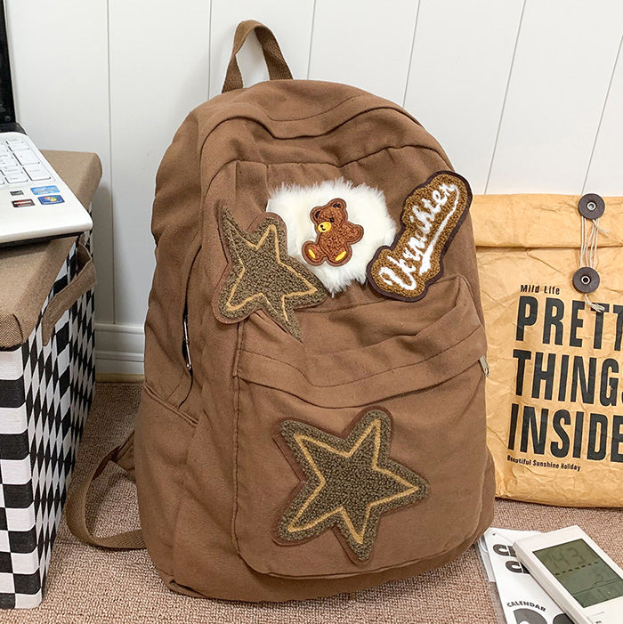 Casual Day Outfits, Easy Trendy Outfits Brown Bear Star Backpack Casual Day Outfits, Easy Trendy Outfits Brown Bear Star Backpack