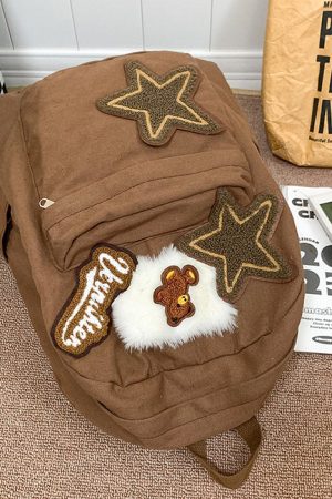 Casual Day Outfits, Easy Trendy Outfits Brown Bear Star Backpack